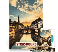 1000 Piece Adult Puzzles Strasbourg Tight Fit Piece Logic Game Play Cozy Fun Time Birthday Fun Gift (50x75cm)