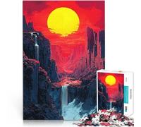1000 Piece Adult Puzzles Sunset Canyon Waterfall Dekomprimierendes intellektuelles Lernspielzeug Wichtelgeschenke75x50cm