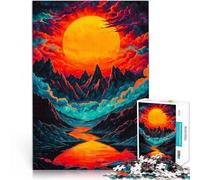 1000 Piece Adult Puzzles Sunset Mountain Landscape Trainieren Sie Ihr Gehirn und Ihre Hände Eltern-Kind-Interaktion52x38cm
