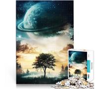 1000 Piece Adult Puzzles Tree with Saturn landscape Spielzeug-Intellektuelles Spiel Tolles Geschenk für Spiele75x50cm