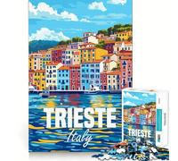 1000 Piece Adult Puzzles Trieste Italy Fine Edge Craft Cognitive Game Toy Relax Game Play Christmas Wall Art(38x26cm)