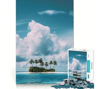 1000 Piece Adult Puzzles Tropical Island Paradise Fine Edge Craft Cognitive Game Toy Relax Game Play Christmas Wall Art(38x26cm)