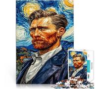 1000 Piece Adult Puzzles Vincent van Gogh Portrait Spielzeug-Intellektuelles Spiel mit passendem Poster und Quizblatt38x26cm