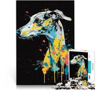 1000 Piece Adult Puzzles Whippet Dog Art Brain Teaser Game Every Piece is Unique - Challenging Family Fun Game 19.7 in x29.5 in for 14 year olds