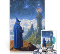 1000 Piece Adult Puzzles Wizard Gazing at the Eldritch Observatory Hands-on-Spiel Künstlersammlung, Bildende Kunst38x26cm