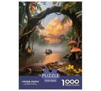 1000 Piece African Dwarf Crocodile Jigsaw Puzzle for Adults - Family Fun, Family Game, Congo River Puzzle, Home Decoration Birthday Gifts 70x50cm/1000pcs