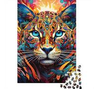 1000 Piece African Leopard Jigsaw Puzzles for Adult Teenagers Wooden Puzzles For Family Fun & Game Night 1000pcs (75x50cm)