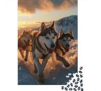 1000 Piece Alaskan Malamute Dog Adult Puzzles Wooden Puzzle for Adults Educational Game Challenge Toy 1000pcs (75x50cm)