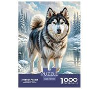 1000 Piece Alaskan Malamute Jigsaw Puzzles for Adults Gifts Challenging Games Home Decors Cute Animal Jigsaw Puzzle for Adults And Kids Age 12 And Up 70x50cm/1000pcs