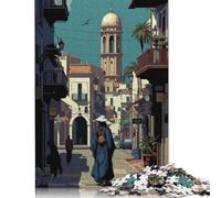 1000 Piece Algiers Pixel Art Creative Square Jigsaw Puzzles for Adults And Wooden Puzzles Educational Game for Adult 1000pcs (75x50cm)
