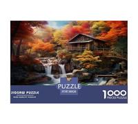 1000 Piece Alpine Serenity Game Puzzle for Adults Gifts Family Challenging Toys Home Decors Brainteasing Mountain Hut Jigsaw Puzzle for Women Men Adult 38x26cm/1000pcs