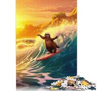 1000 Piece Amazing Sloth Holiday Beac Creative Square Jigsaw Puzzles for Adults & Wooden Puzzles Stress Relief Puzzle Games And Unique 1000pcs (75x50cm)