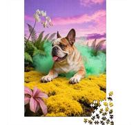 1000 Piece American Bulldog Jigsaw Puzzle for Adults Kids - Cooperative Play & Educational Activity, Plants Puzzle, Decoration Birthday Gifts 52x38cm/1000pcs