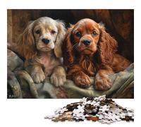 1000 Piece American Cocker Spaniels Jigsaw Wooden Puzzle Adult Jigsaw Puzzle Jigsaw Puzzles for Adult 1000pcs (75x50cm)