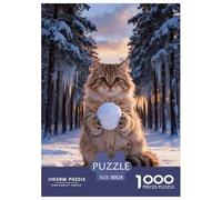 1000 Piece American Curl Cat Jigsaw Puzzle for Adults & Kids - Family Fun, Family Happy Game, Snowball Puzzles, Decoration Birthday Gifts 38x26cm/1000pcs