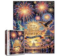 1000 Piece American Independence Day Jigsaw Pu zzles for Adults Patriotic Holidays Puzzles American Unity Puzzle Challenging Family Activity Games DIY Craft Puzzle Home Decor Gifts 19.7" x 27.6 "