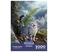 1000 Piece American Shorthair Jigsaw Puzzle for Adults Kids - Challenging Brain Teaser, Misty Tree Trunk Jigsaws, Home Decoration Birthday Gifts 52x38cm/1000pcs