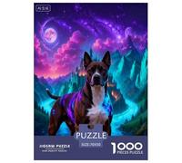 1000 Piece American Staffordshire Terrier Jigsaw Puzzles for Adults - Family Fun, Educational Games, Castle Puzzle, Decoration Unique Gift 70x50cm/1000pcs
