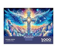1000 Piece Angel Cross Jigsaws Puzzles Great Gift Home Decoration Wings of The Dome Light Puzzle Challenging Games for Adults And Kids Age 14 Years Up 70x50cm/1000pcs