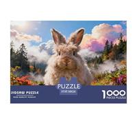 1000 Piece Angora Rabbit Jigsaw Puzzle for Adults - Cooperative Play & Educational Activity, Misty Forest Puzzles, Decoration Gifts 38x26cm/1000pcs