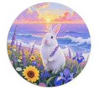 1000 Piece Angora Rabbit Jigsaw Puzzle for Adults - Family-Friendly Brain Teaser, Sunrise Flowers Jigsaws, Decoration Gifts 1000pcs (67.5x67.5cm)