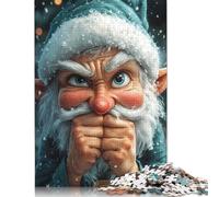 1000 Piece Angry Christmas Elf Funny Jigsaw Puzzles for Adult Teenagers Wooden Puzzle Jigsaws for Adults Learning Educational Toy 1000pcs (75x50cm)