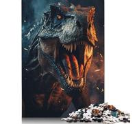 1000 Piece Angry Dino Square Puzzle for Adults Wooden Puzzles Educational Puzzle Family Game 1000pcs (75x50cm)