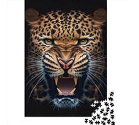 1000 Piece Angry Leopard Face Animal Jigsaw Puzzles for Adult Teenagers Paper Puzzles For Family Fun & Game Night 1000pcs (38x26cm)
