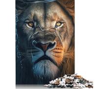 1000 Piece Angry Lion Face Underwater Jigsaw Square Puzzle for Adults & Paper Puzzles Educational Game Challenge Toy 38x26cm/1000pcs