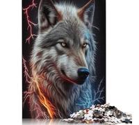 1000 Piece Angry Wolf Face Animal Creative Square Jigsaw Puzzles for Adults And Wooden Puzzles Toy Intellectual Game 1000pcs (75x50cm)
