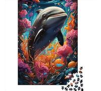 1000 Piece Animal Art Dolphin Jigsaw Puzzles for Adults Jigsaw Puzzles Educational Game Challenge Toy 1000pcs (38x26cm)