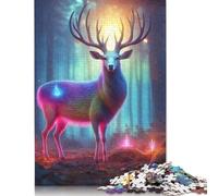 1000 Piece Animal Art Elk Jigsaw Puzzle for Adult Teenagers Paper Jigsaw Puzzles Educational Game Challenge Toy Birthday Gifts 1000pcs (38x26cm)
