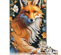 1000 Piece Animal Art Fox Jigsaw Puzzlesfor Adults Wooden Puzzle Jigsaws for Adults For Family Fun & Game Night 1000pcs (75x50cm)