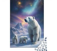1000 Piece Animal Art Polar Bear Jigsaw Puzzle for Adult Teenagers Paper Learning Educational Toys 1000pcs (38x26cm)