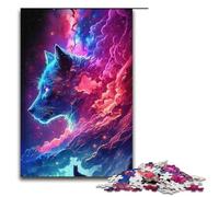 1000 Piece Animal Nebula Wolf Jigsaw for Kids Paper Puzzles Home Art Decor 1000 PCS(38x26cm)