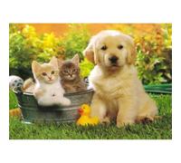 1000-piece animal puzzle featuring cats and dogs, a paper pet dog puzzle toy for family games 26x38cm