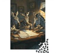 1000 Piece Animal Zebra Square Puzzles for Adults, Wooden Puzzles Family Entertainment Toys 1000pcs (75x50cm)