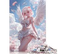 1000 Piece Anime Angel Girl in Bloom Heaven Wings Square Jigsaw Puzzles for Adults & Wooden Puzzles Learning Educational Toys Family Games 1000pcs (75x50cm)