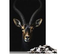 1000 Piece Antelope Gold Dark Square Puzzles for Adults, Wooden Puzzles Toy Wall Decor 1000pcs (75x50cm)
