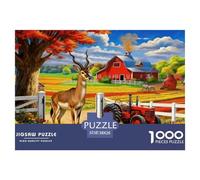 1000 Piece Antelope Jigsaw Puzzle for Adults Kids - Family Fun, Family Game, Farm Flowers Jigsaws, Home Decoration Unique Gift 38x26cm/1000pcs