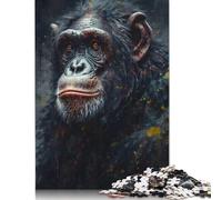 1000 Piece Ape Chimpanzee Portrait Jigsaw Puzzle for Adult Teenagers Jigsaw Puzzle For Family Fun & Game Night 1000pcs (75x50cm)
