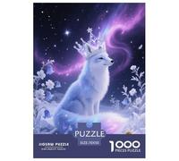1000 Piece Arctic Fox Jigsaw Puzzles for Adults Kids Challenge Toy Family Fun Game Home Decoration Arctic Fox Crown Puzzles Birthday Gifts 70x50cm/1000pcs