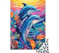 1000 Piece Art Animal Dolphin Jigsaw Puzzles for Adults Paper Puzzle Jigsaws for Adults 1000pcs (38x26cm)