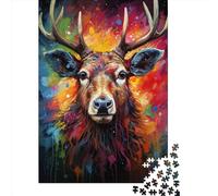 1000 Piece Art Animal Elk Jigsaw Puzzles for Adult Puzzle Jigsaws for Adults Age 14+ 1000pcs (75x50cm)