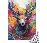 1000 Piece Art Animal Elk Jigsaw Puzzles for Adult Teenagers Wooden Puzzles For Family Fun & Game Night 1000pcs (75x50cm)