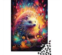 1000 Piece Art Animal Hedgehog Jigsaw Puzzle for Adult Teenagers Wood Jigsaw Puzzles Educational Game Challenge Toy Birthday Gifts 1000pcs (75x50cm)