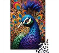 1000 Piece Art Animal Peacock Jigsaw Puzzles for Adult Teenagers Wooden Puzzles Sustainable Puzzle for Adults | Games 1000pcs (75x50cm)
