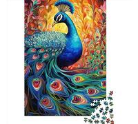 1000 Piece Art Animal Peacock Jigsaw Puzzles for Adult Teenagers Wooden Puzzles Sustainable Puzzle for Adults | Games 1000pcs (75x50cm)