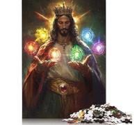 1000 Piece Art Christian Jesus Jigsaw Square Puzzle for Adults & Wooden Puzzles Educational Game Challenge Toy 1000pcs (75x50cm)