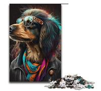 1000 Piece Art Colourful Dogs Puzzles Gifts Jigsaw Puzzles for Adults Christmas Wishlist with Santa Claus for Teenager Age 14 Up 1000 PCS(38x26cm)